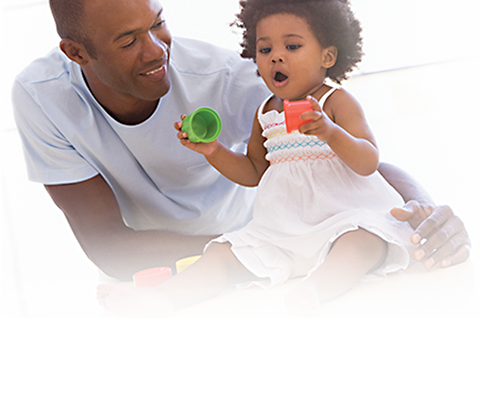Adult man with infant